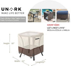 Patio Wicker Side Table Cover, Suitable for 3-Piece Outdoor Wicker Patio Bistro Set Side Table, Waterproof Square Patio Small Side Table Cover 22 W x 22 D x 18 H inches Beige and Brown