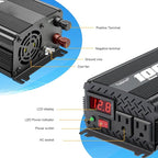 1000 watt Inverter Modified Wave 12V to 110V/120V DC to AC Inverter car Power Inverter for semi Truck Vehicles Camping RV Van Solar Power Inverter Converter with LCD Display-1000w