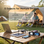 ALLPOWERS 200W Portable Power Station (Peak 240W), 154Wh Outdoor Solar Generator with Wireless Charging, 5 Outputs, 1.5 Hour Fast Charging, for Camping, Emergency, RVs, Home