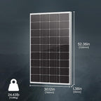 Newpowa 10BB Cell 200W Monocrystalline 200 Watt 12V Solar Panel and a Set of Z Brackets High Efficiency Mono Module RV Marine Boat Off Grid