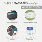 INTEX 28483E SimpleSpa Inflatable Hot Tub 4 Person Bubble Massage Spa: Includes Insulated Cover – Built-in QuickFill Inflation – Soothing Jets – 77" x 26"