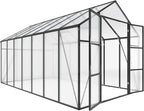 Greenhouse for Outdoors 8x14x7.8FT, Polycarbonate Greenhouse with Stronger Wind Protection and Roof Vent, Walk-in Large Aluminum Sunroom Winter Proof, Black