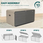 Domi 260 Gallon Outdoor Storage Box – Waterproof, UV-Resistant Deck Box with Lockable Lid for Patio Furniture, Garden Tools, Delivery Packages (Large Resin Storage Bin）
