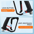 Pressure Washer Short Gun with Swivel, 5000 PSI/10.5 GPM High Power Washer Gun with 5 Nozzle Tips, 3/8'' Quick Connect and M22-14mm and M22-15 mm Fitting