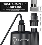 LANCHEZ 1.6HP Sump Pump, 4858GPH Automatic Submersible Water Pump with Float Switch, Electric Transfer Water Pump for Swimming Pool Basement Flooded Pit Sewage Sink Tub
