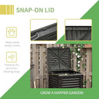 Compost Bin Outdoor 80 Gallon Garden Composter, with 48 Vents and Sliding Doors, Lightweight Outdoor Compost Box for Garden, Kitchen, and Yard Waste, Black