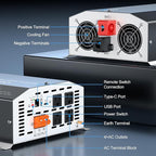 48V 4000 Watt Pure Sine Wave Inverter 48V DC to 110V 120V AC Converter,8000W Peak Power Inverter with 4 AC Outlets,USB Port,Type-C,Remote Control LCD Display for Truck,RV,Vehicles,Solar Off-Grid