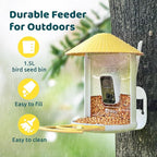 NETVUE by Birdfy Smart Bird Feeder with Camera, Bird Watching Camera, Auto Capture Video&Motion Detection, 1080P Live Steam, Cardinal Feeder Outdoor Wireless, Ideal Present for Backyard Birder, Yellow