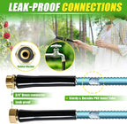 TOOLCY Metal Garden Hose- 304 Stainless Steel Water Hose 50 ft with Brass Nozzle - Super Flexible, No Kink, Heavy Duty, Puncture-proof, Lightweight, Durable Garden Hoses for Yard, Outdoor, Lawn