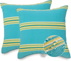 JMGBird Outdoor Pillows for Patio Furniture 18''x18'' Decorative Throw Pillows with Inserts, Square Pillow for Couch, Sofa, Bench, Chair