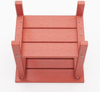 OTSUN Outdoor Side Table, Weather Resistant HDPE Outdoor Table, 2-Tier Small Patio Tables for Outside or Indoor (Red)