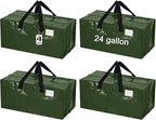 4 Pcs 24 Gallon Large Moving Bags with Zipper and Handles Foldable Storage Duffle Bags Heavy Duty Extra Large Totes for College Dorm Travel Clothes Blankets Bedding Moving (Green)