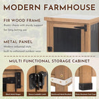 Outdoor Storage Cabinet with Metal Worktop, Fir Wood Frame & Adjustable Shelf, Weather-Resistant Garden Tool Organizer for Patio, Porch, Balcony, or Garage (18" L x 18" W x 33.5" H)