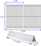 7636 7638 7639 Grill Grates Grill Parts for Weber Spirit 2 Spirit II E-310, E-320, S-310, S-320,GS4 Spirit 300 Series Flavorizer Bars 15.3”, 17” Stainless Steel BBQ Grid Replacement Accessories