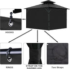 Gazebo Universal Replacement Privacy Curtain, 10'X10' Gazebo Curtains Outdoor Waterproof, 4-Panels Sidewall with Zipper for Patio, Garden and Backyard (Only Curtains, 10'X10', Black)