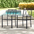 Outdoor Dining Chairs Set of 2, Aluminum Frame Stackable Patio Dining Chairs with Armrest, Wrought Iron Patio Bistro Chairs for Lawn, Backyard, Garden, Porch