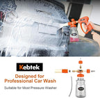 Short Pressure Washer Gun with Swivel 5200 PSI，Power Washer Gun Compatible with Foam Cannon - Car Wash Foam Gun-1/4 Quick Connector, with Nozzle Tips (MRP-003-B-spray Gun+Foam Pot)