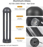 Pathway Lights, 23.6" AC 100-240V Wired Bollard Lights Outdoor, IP65 Waterproof Path Light, 3000K LED Bollard Light, Modern Commercial Landscape Lighting for Driveway Walkway Sidewalk Garden Lawn