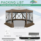 COBIZI 15x15ft Extra Large Pop-Up Gazebo Canopy Tent with Mosquito Netting, Spacious Easy Set-Up Screened Shelter, Durable Outdoor Pavilion with Ground Stakes, Perfect for Patio, Backyard, and Lawn