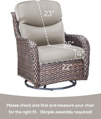 Pop 22x25/22x24 Outdoor Cushions for Patio 5 Piece Set - Set of 5 Water-Resistant Outside Cushion for Rattan Dining Rocking Swivel Chairs Loveseat Couch Sectional Sofa - Beige/Smile
