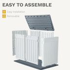 DWVO 47 cu ft Spacious Horizontal Storage Unit, Outdoor Resin Tool Locker Without Shelf, Waterproof Lockable Container with Base for Gardening, Waste Bins, Grass Cutter, 4.5x2.8x3.9 ft, Light Gray