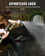 RAINPOINT Garden Hose Nozzle, Hose Sprayer Nozzle with 9 Spray Patterns, High Pressure Water Hose Nozzle Heavy Duty Metal Hand Sprayer, Watering Plants and Lawn, Car Washing, Pet Showering,Grey 2pcs