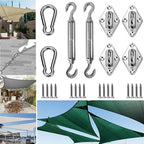Sun Shade Sail Hardware Kit - 8 Inch Stainless Steel Sunshades Canopy Installation Kit Install Outdoor Rectangle Heavy Duty Shade Sails for Deck Garden Lawn Patio