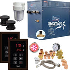 SteamSpa Executive 12 KW QuickStart ACU-Steam Bath Generator Package with Built-in Auto Drain in Oil Rubbed Bronze | Steam Generator Kit with Dual Control Panel Steamheads 240V | SS-EXT1200OB-A