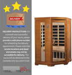 Dynamic Hemming 2 Person Infrared Corner Sauna for Home, Low EMF Indoor Saunas Full Size Indoor Personal Spa 49" x 48" x 76"