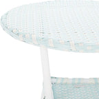 SAFAVIEH Outdoor Collection California Baby Blue/White Bistro Table (Fully Assembled)