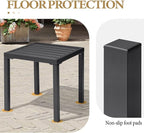 Crestlive Products Outdoor Side Table - Small Metal Square End Table - Easy to Assemble, Weather Resistant Ideal for Garden, Patio, Poolside, Beach, Balcony, Porch