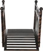 Outsunny 3.3' Metal Arch Zen Garden Bridge with Safety Siderails, Decorative Footbridge, Delicate Scrollwork & Corner Spheres for Stream, Fish Pond, Bronze
