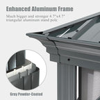 Domi 10'x14' Hardtop Gazebo Canopy,Outdoor Aluminum Gazebo with Galvanized Steel Double Roof,Permanent Gazebos with Drainage System,Curtain and Netting Included,Grey