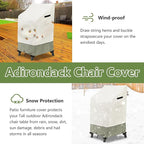 Adirondack Chair Cover 2 Pack, Heavy Duty Waterproof Outdoor Patio Chair Cover (30 W x 32 D x 46 H inches) Beige