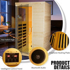 Far Infrared Wooden Sauna Room Home Saunas Spa Dry Saunas Single Person Spa Finland Spruce Wood fit for 7ft Person