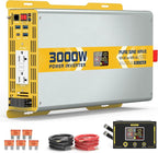 XWJNE 3000W Pure Sine Wave Power Inverter 12V DC to 120V GFCI AC Converter with LCD Display and Remote for Home, RV, Truck, Off-Grid Solar Power