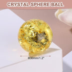 uxcell 30mm/1.2" Crystal Sphere Ball Ice Cracked Glass Solid Decorative Sphere Crystal Ball Prop Ornament for Feng Shui Divination Fortune Telling Tabletop Fountain Decoration, Yellow