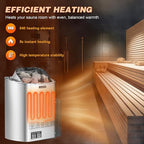 Mxmoonant Sauna Heater, 6KW 220V Electric Sauna Heaters Digital Control Sauna Stove Dry Steam Sauna Bath for Home Hotel Spa Max. 300 Cu.ft with Sauna Hygrothermograph