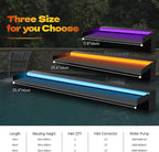 Pool Waterfall Spillway Stainless Steel Pond Fountain, APP Control Colorful LED Lighted Outdoor Black Fountains, Water Flow Spillways Kit for Koi Pond, Swimming Pool, Garden-11.8"x7.8"x3.9"