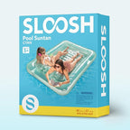 SLOOSH Inflatable Tanning Pool Lounger Float, 85" x 57" Extra Large Pool Floats Adult with Pillow, 4 in 1 Suntan Tub Raft Floatie,Sunbathing Bed Lounge for Water Blow Up Ball Pit Party Gifts, XL-Cyan