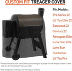 Arcedo Pellet Grill Cover Compatible with Traeger Pro 22 Series - Waterproof Wood BBQ Smoker Protector for Century 22, Eastwood 22, Pro 575, Lil' Tex Elite 22, Heavy Duty Polyester Grilling Covers