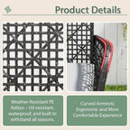4-Piece Patio Furniture Set, Weather-Resistant Rattan Patio Conversation Set with Two-Tier Coffee Table, Upholstered Openwork Wicker Furniture for Porch, Garden, Lawn, Gray