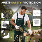 Mini Chainsaw Cordless 5 inch 36Ft/s Brushless Electric Chainsaw Pruning Saw with 21V 5Ah Battery 2PCS PD Fast Charging Batteries & 2 Chains for Tree Branch Wood Cutting Gardening for Men Dad Husband