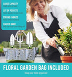 Heavy Duty Garden Tools 22 Pieces Floral Set - Rust Proof, Non-Slip, Durable Gardening Supplies - Ergonomic Hand Tools - Ideal Gardening Gifts for Women, Men Mom, Dad