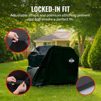 Grillman Grill Cover, BBQ Outdoor Grill Covers, Charcoal, Gas Grills, Waterproof, Rip-Proof, Weather-Resistant, Anti-UV, Barbecue Cover for Weber, Genesis, Charbroil, Nexgrill, etc (Black, 58 Inch)