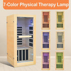 Home Far-Infrared Sauna Cabin Crafted from Canadian Hemlock Wood 900W Red Light Bluetooth Speaker Single-Person Indoor Model Dimensions: 28.35 × 32.28 × 61.42 inches