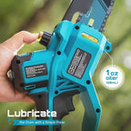 SEESII 8-Inch Cordless Mini Chainsaw, 2025 Upgraded Brushless Motor, Electric Chainsaw with 2×4000mAh Batteries, Tool-Free Chain Tension & Oiler, Handheld Saw for Fast Tree Branch Cutting（M8 Boost）