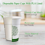 ECOLipak 210 Count 16 oz Compostable Cups, Biodegradable Disposable Paper Cups with PLA Lined, Eco-friendly Paper Coffee Cups for Party, Picnic,Travel,and Events