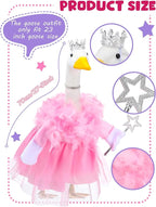 Outus Princess Goose Outfits Princess Skirt for Porch Goose 23 Inch Holiday Lawn Funny Geese Cloth for Princess Themed Birthday Parties Spring Baby Shower Yard Garden Outdoor Decor