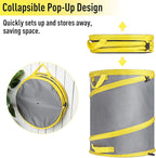 JARDINEER 30-Gallon Collapsible Trash Can for Camping Garbage, Pop Up Garden Bag Resuable, Lawn Set include Yard Waste Container, Leaf Scoops and Gloves